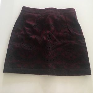 TOPSHOP Embroidered Mini Skirt